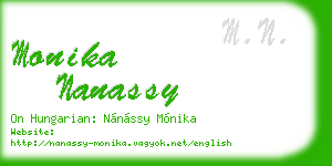 monika nanassy business card