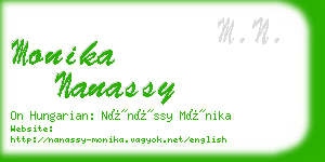 monika nanassy business card